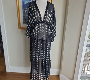 NWT Malia Mills Demi Caftan Urban Dot Noir